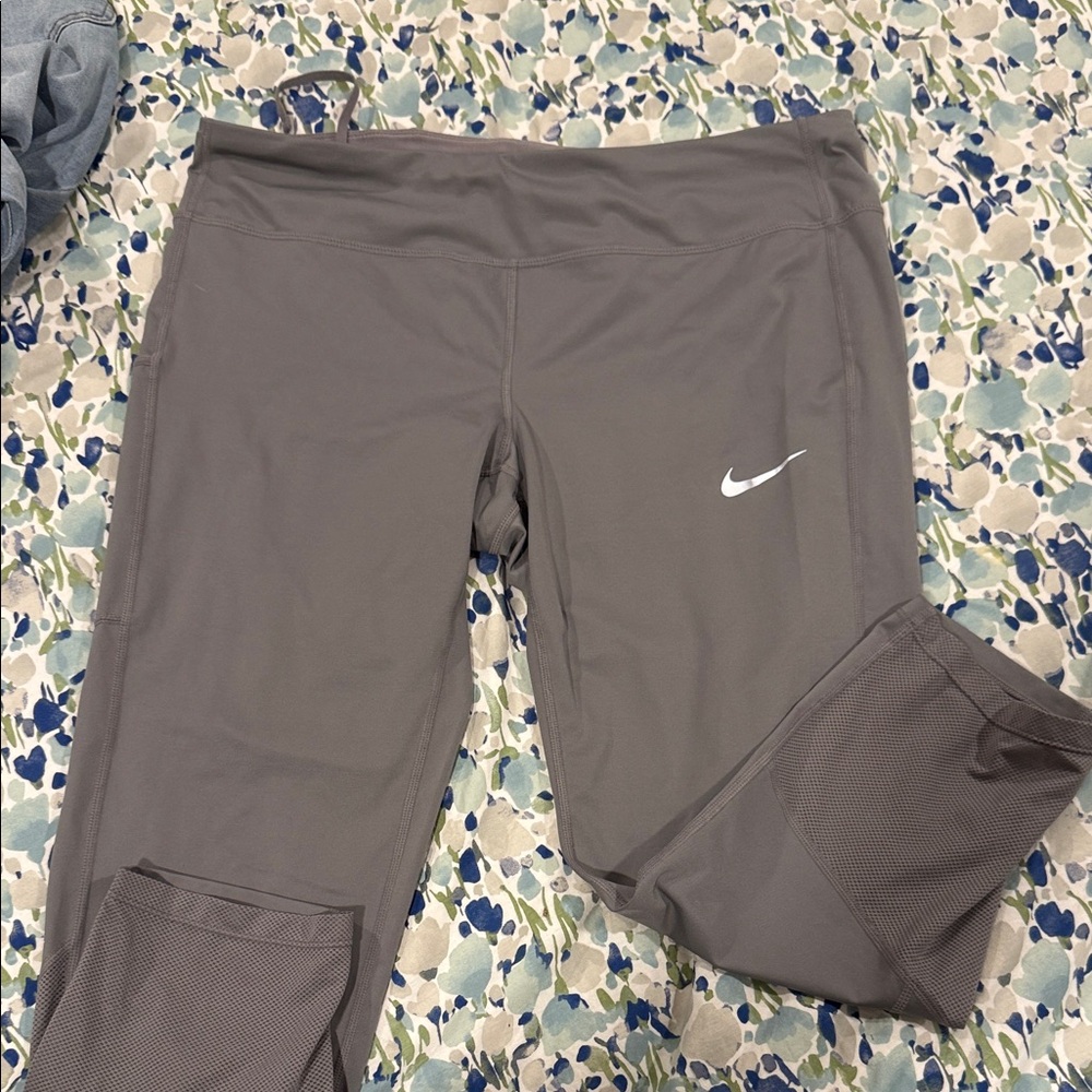 Nike Charcoal Leggings with White Logo